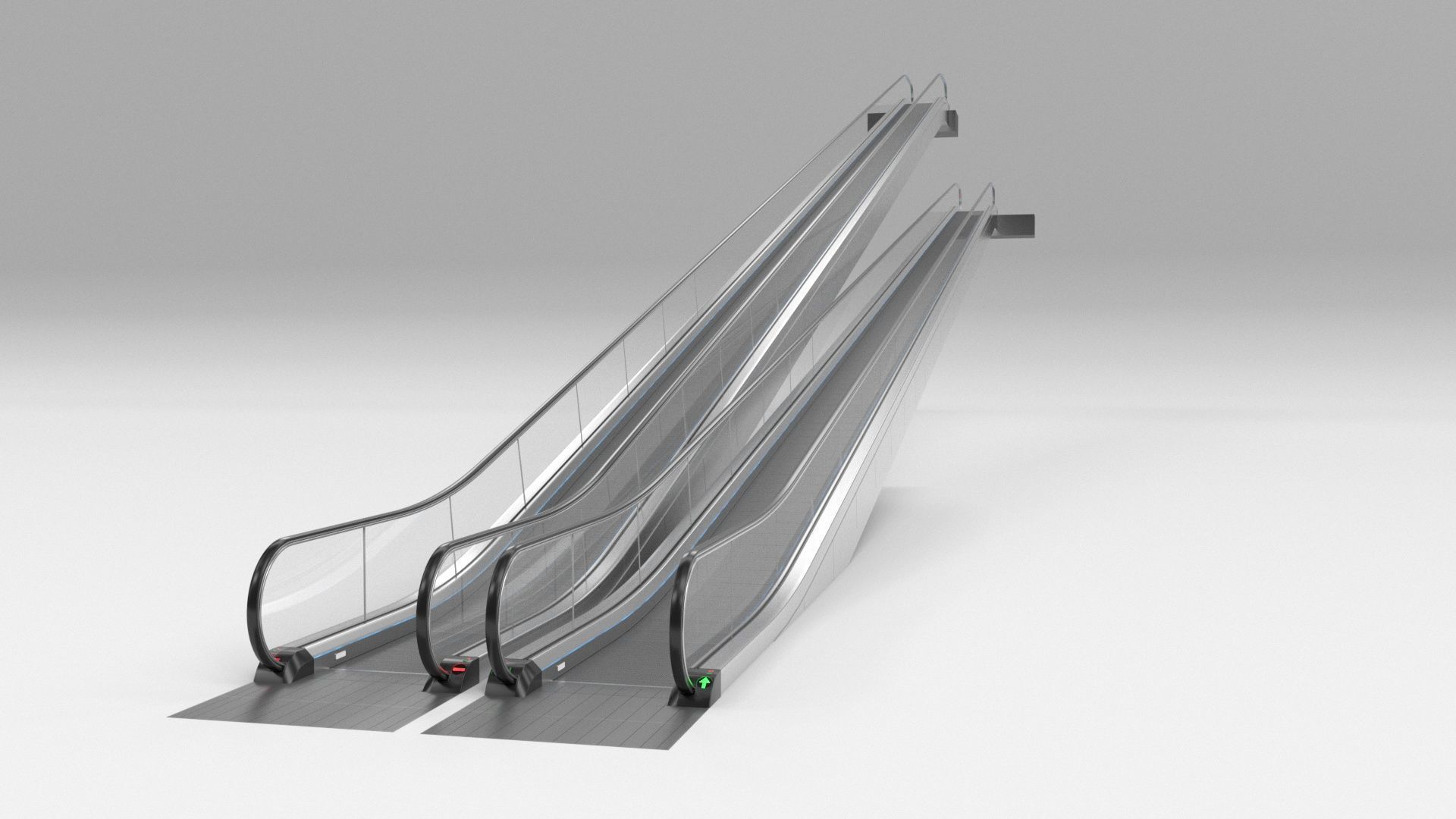 Moving Walkway and Escalator Without Stairs Adjustable 3D model_20