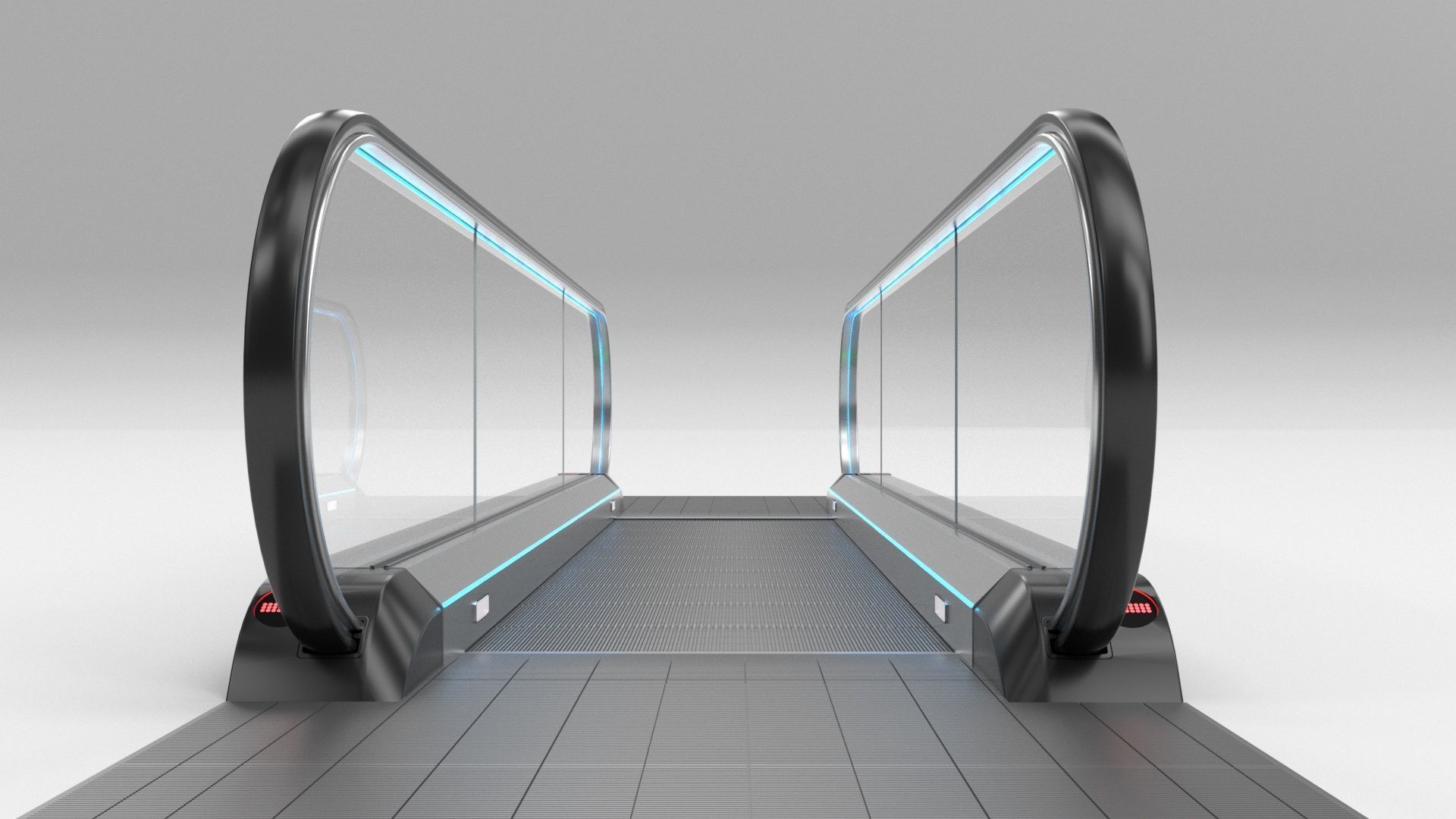 Moving Walkway and Escalator Without Stairs Adjustable 3D model_4