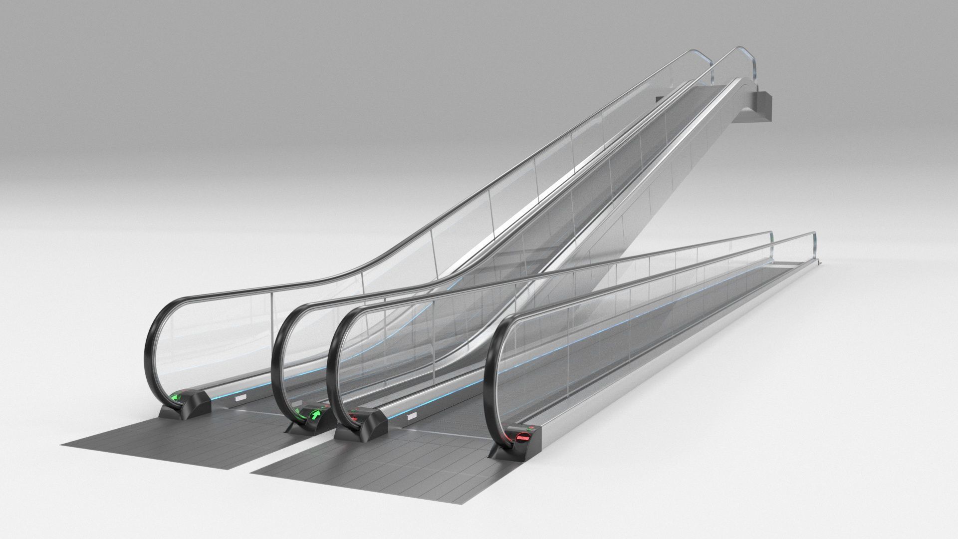 Moving Walkway and Escalator Without Stairs Adjustable 3D model_46
