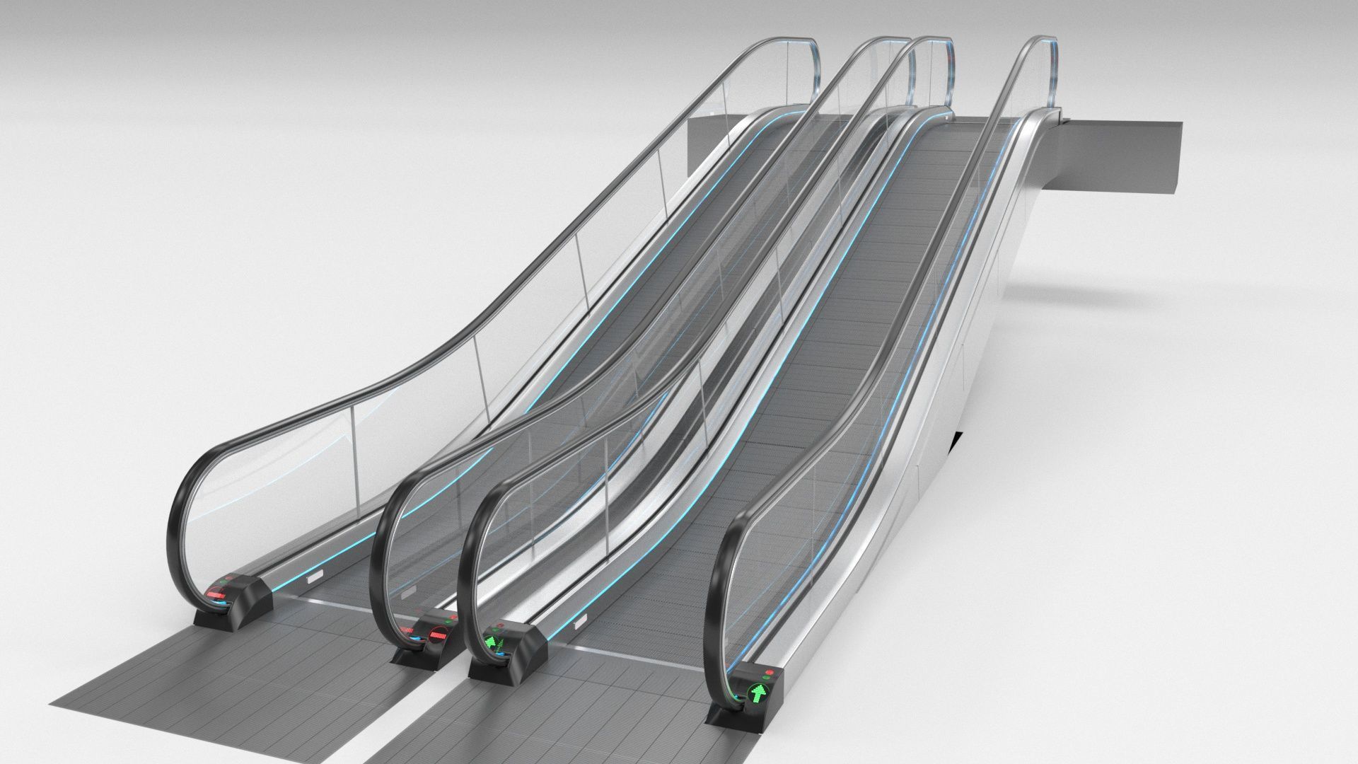 Moving Walkway and Escalator Without Stairs Adjustable 3D model_25
