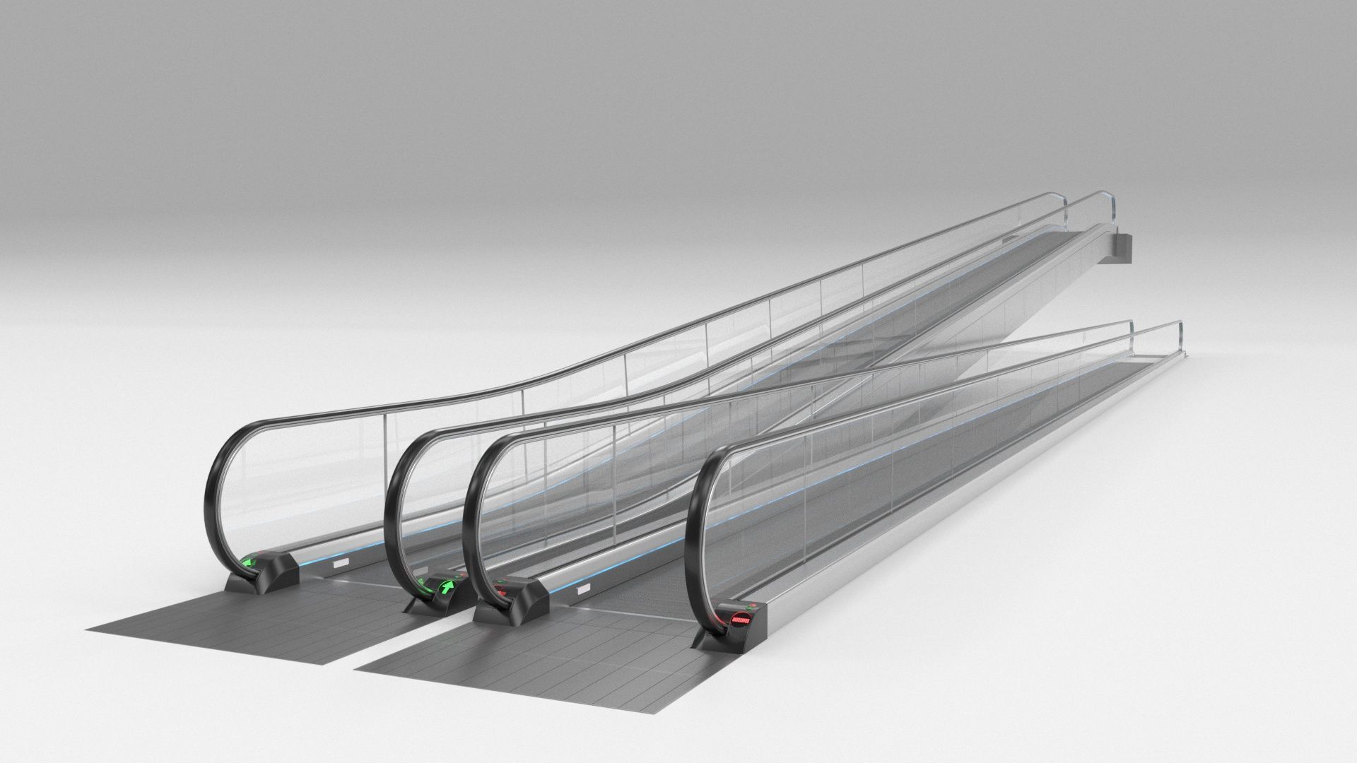 Moving Walkway and Escalator Without Stairs Adjustable 3D model_50
