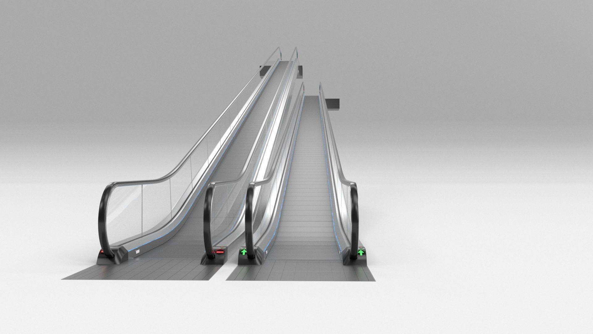 Moving Walkway and Escalator Without Stairs Adjustable 3D model_18