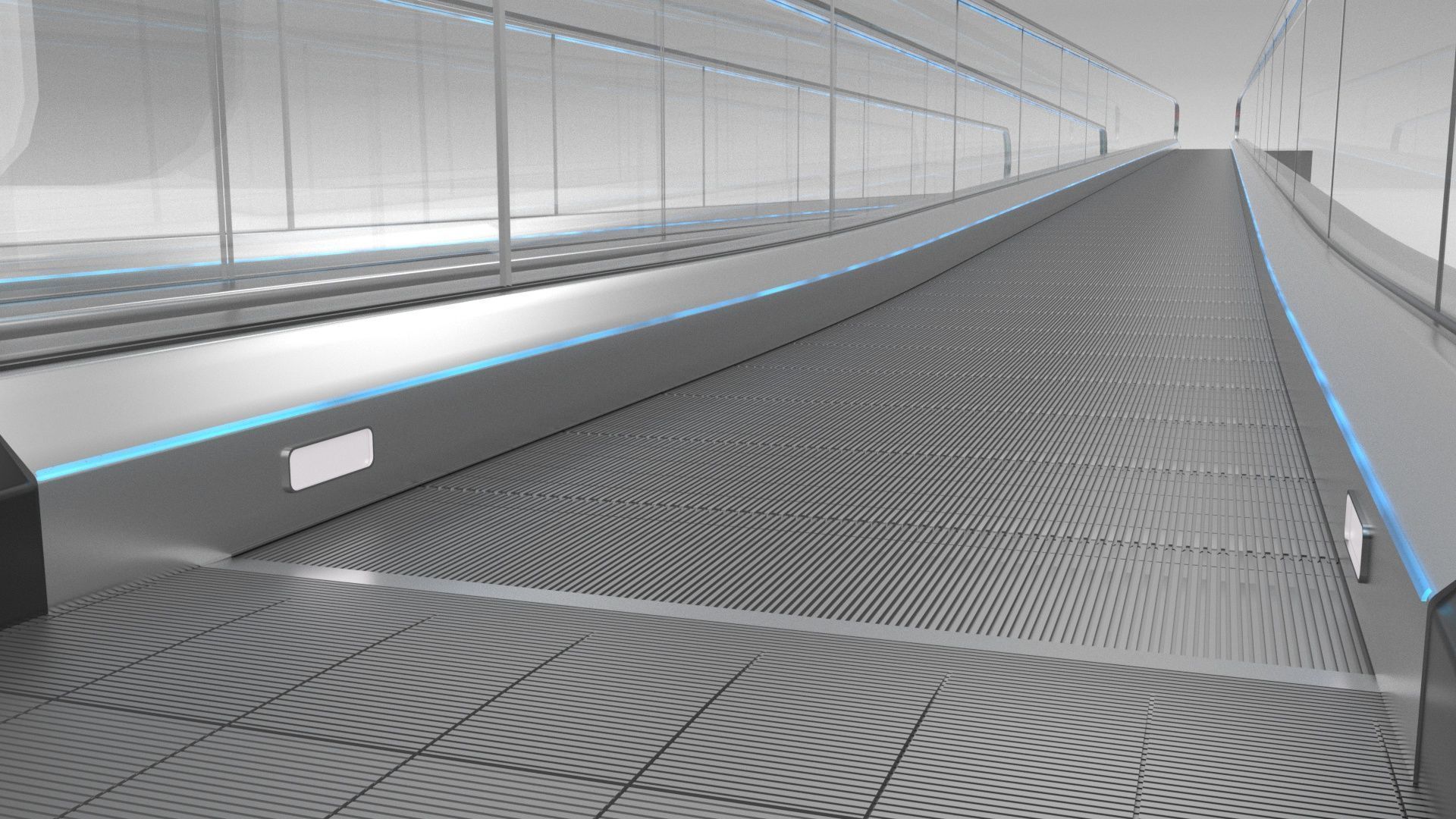 Moving Walkway and Escalator Without Stairs Adjustable 3D model_57