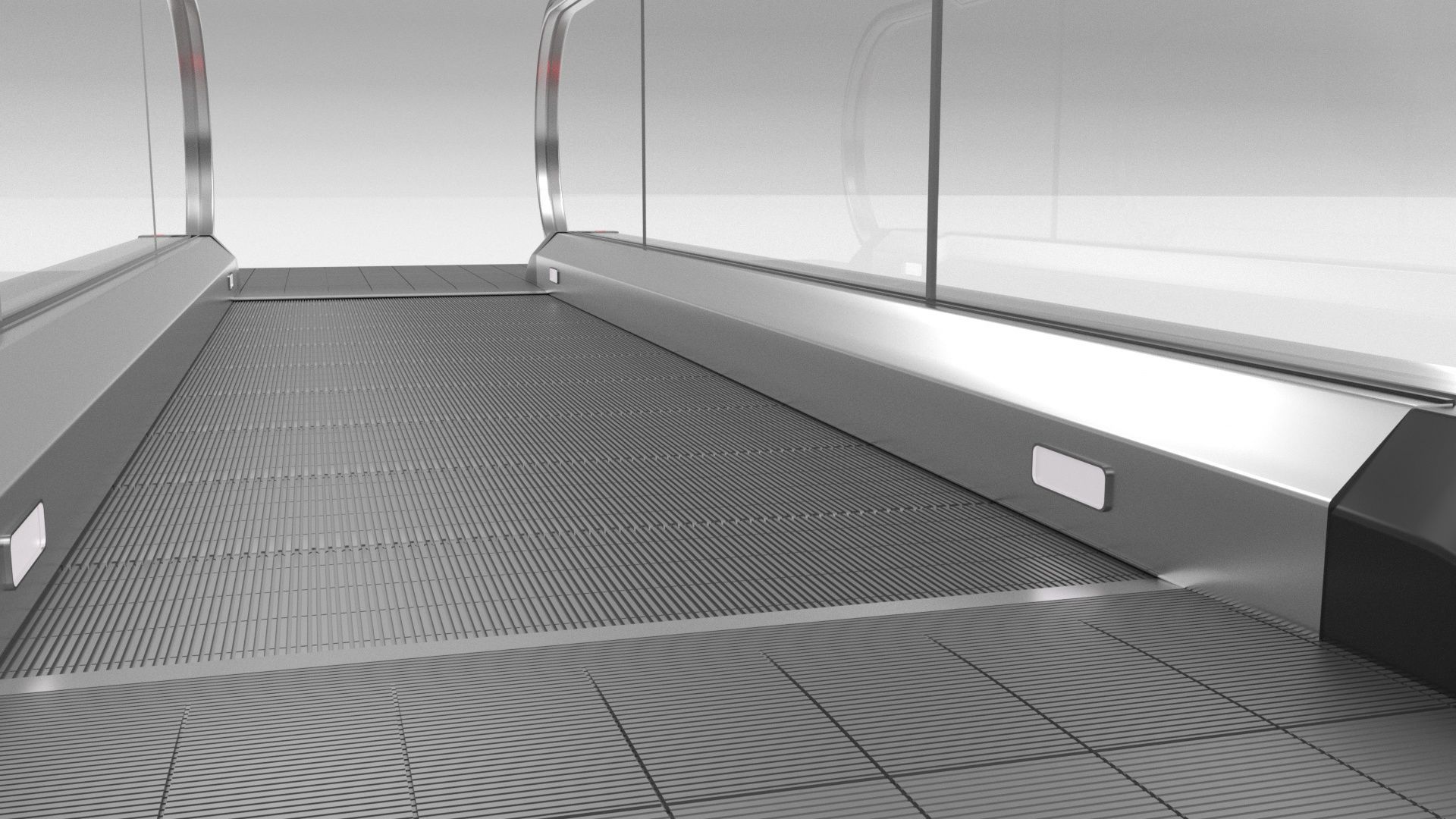 Moving Walkway and Escalator Without Stairs Adjustable 3D model_5