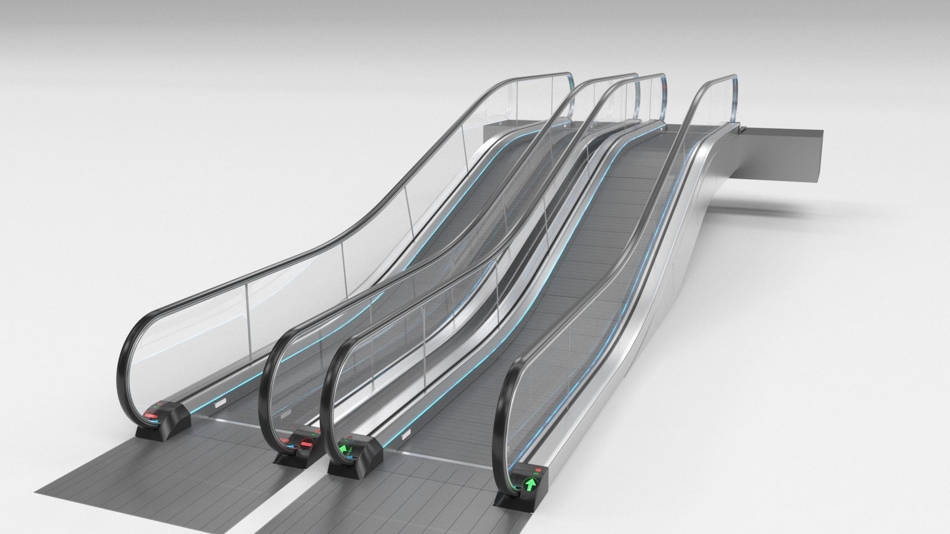 Moving Walkway and Escalator Without Stairs Adjustable 3D model_32