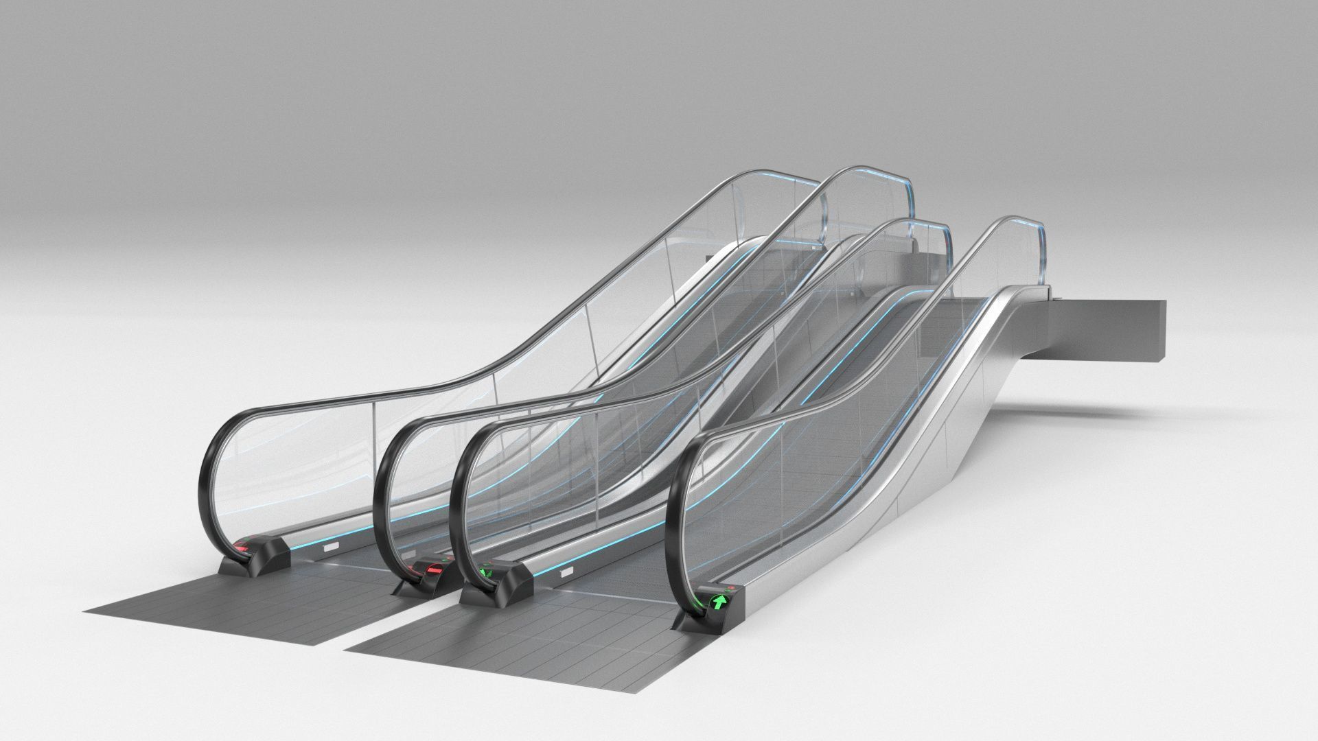 Moving Walkway and Escalator Without Stairs Adjustable 3D model_35