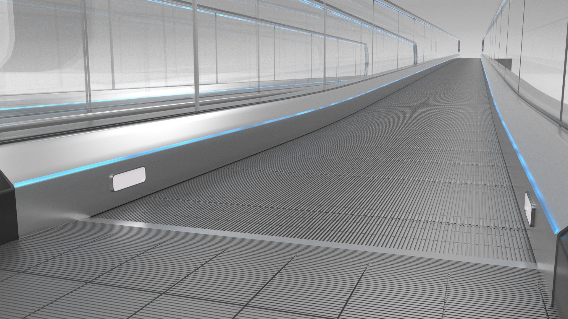Moving Walkway and Escalator Without Stairs Adjustable 3D model_59