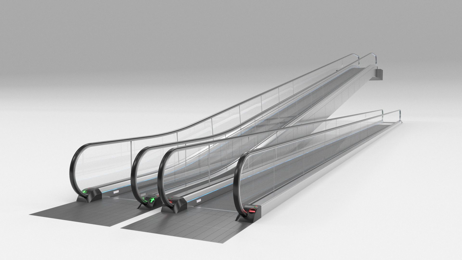 Moving Walkway and Escalator Without Stairs Adjustable 3D model_49