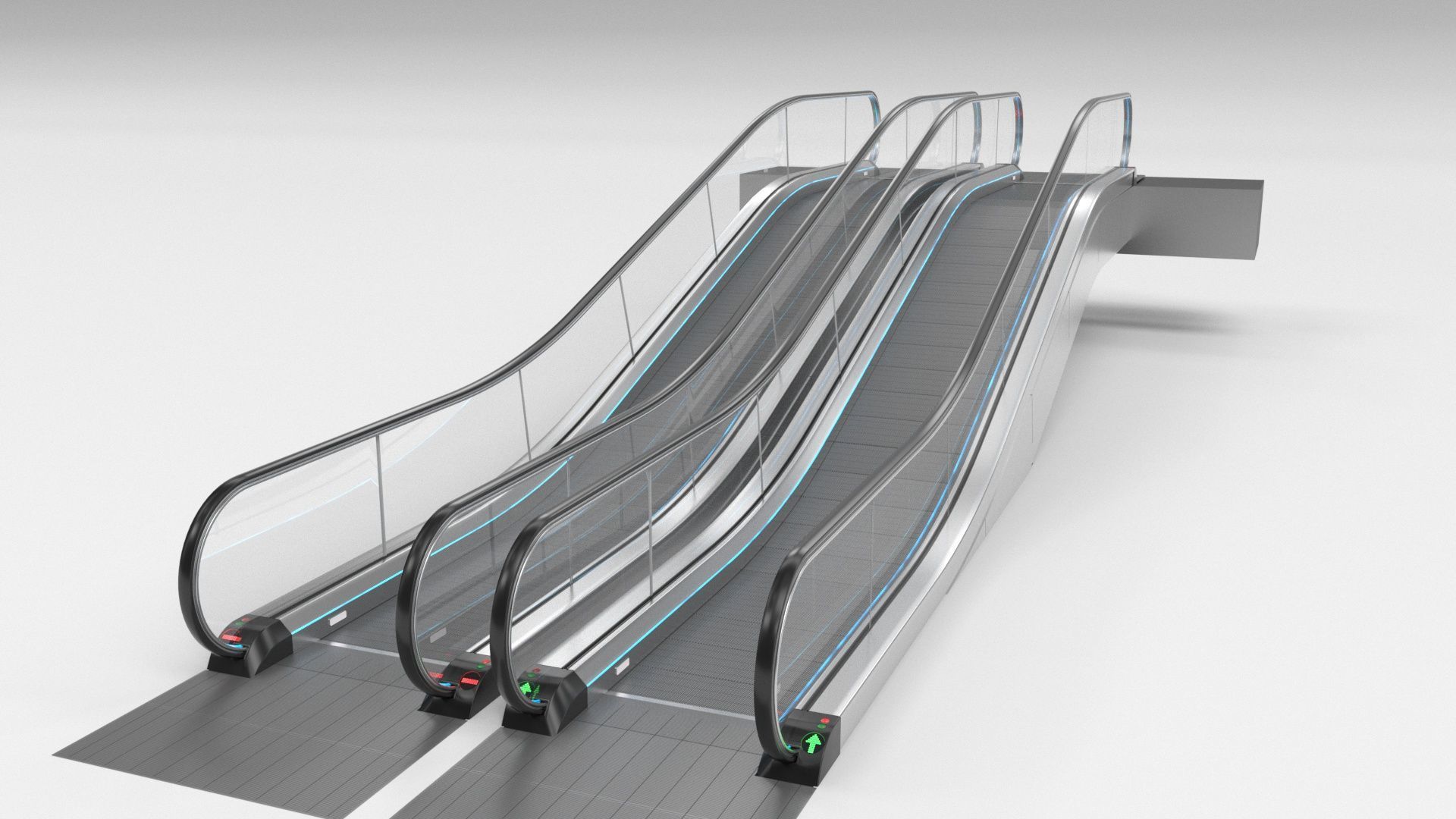 Moving Walkway and Escalator Without Stairs Adjustable 3D model_31
