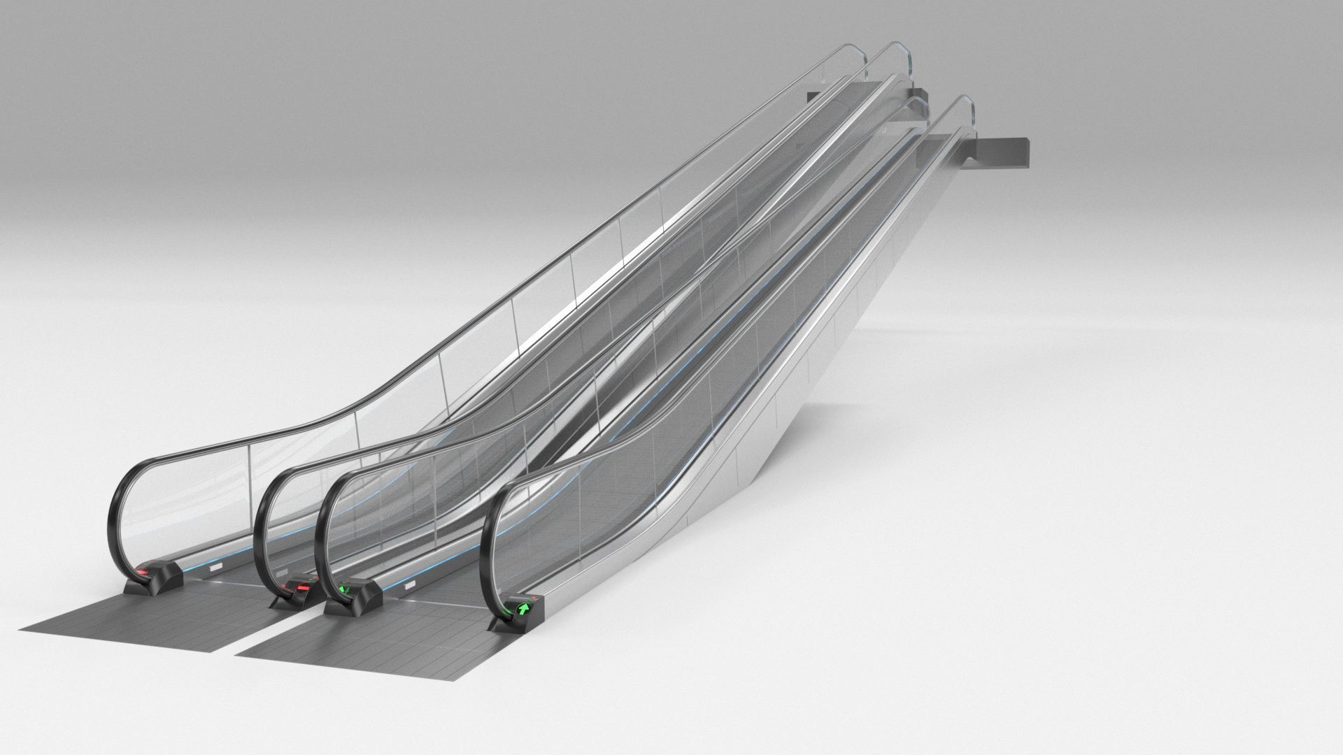 Moving Walkway and Escalator Without Stairs Adjustable 3D model_16