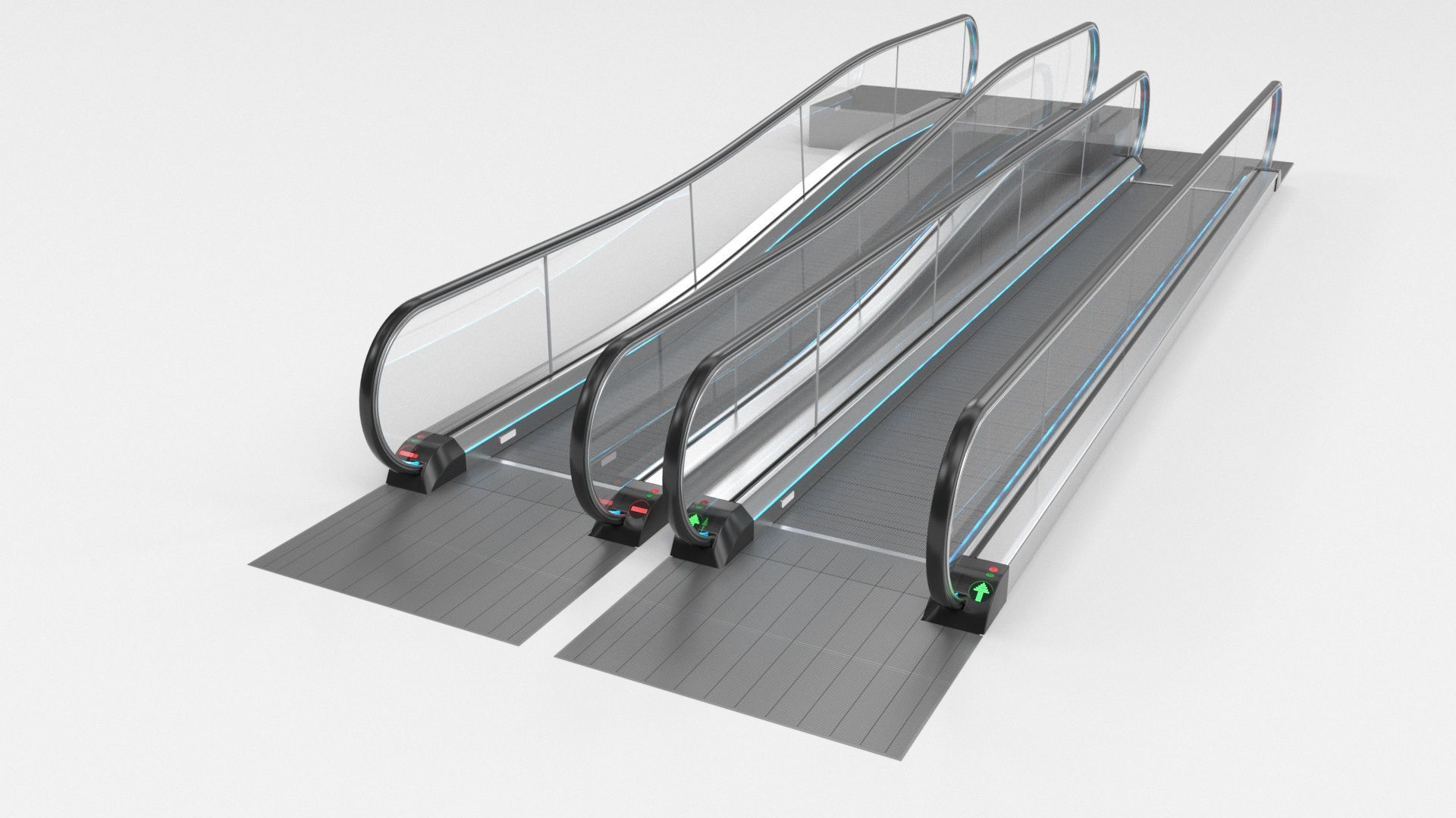 Moving Walkway and Escalator Without Stairs Adjustable 3D model_61
