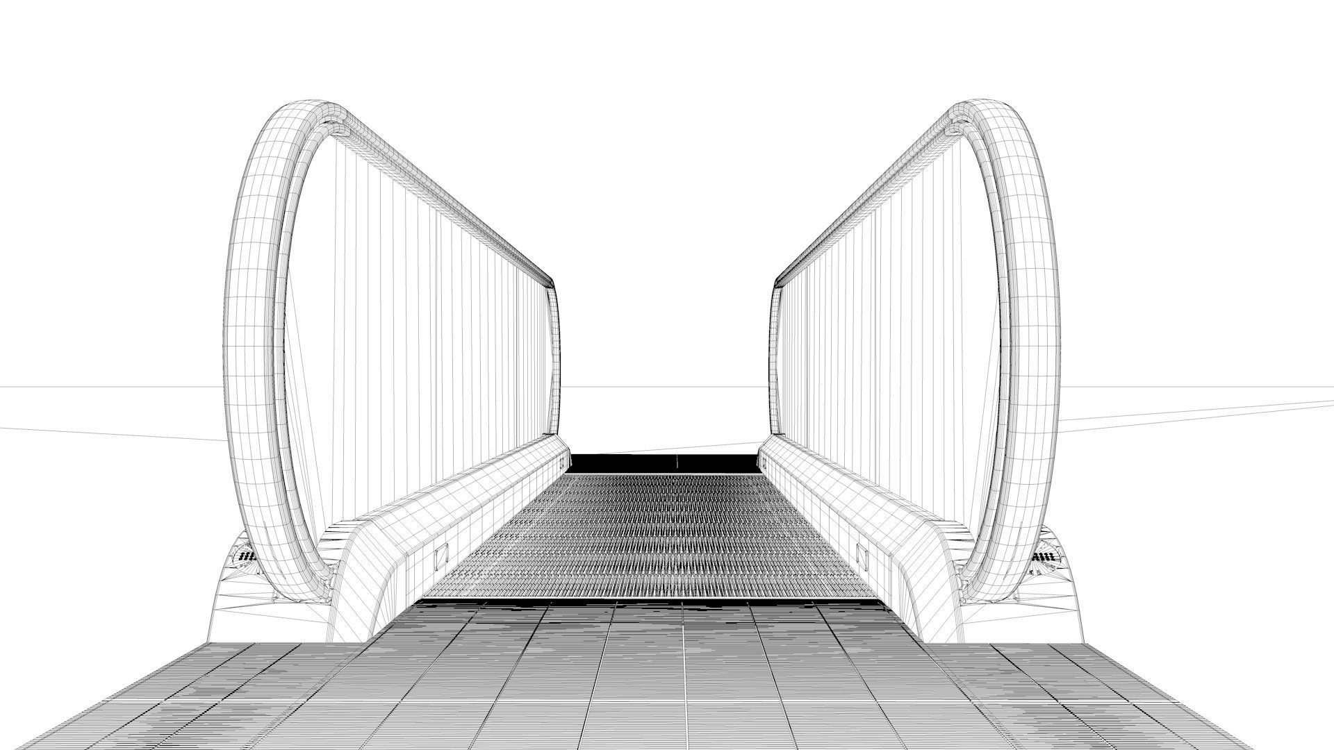 Moving Walkway and Escalator Without Stairs Adjustable 3D model_65