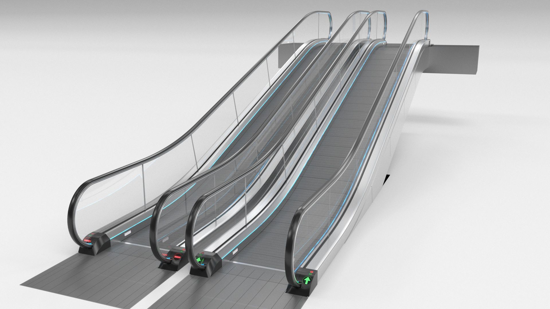 Moving Walkway and Escalator Without Stairs Adjustable 3D model_28