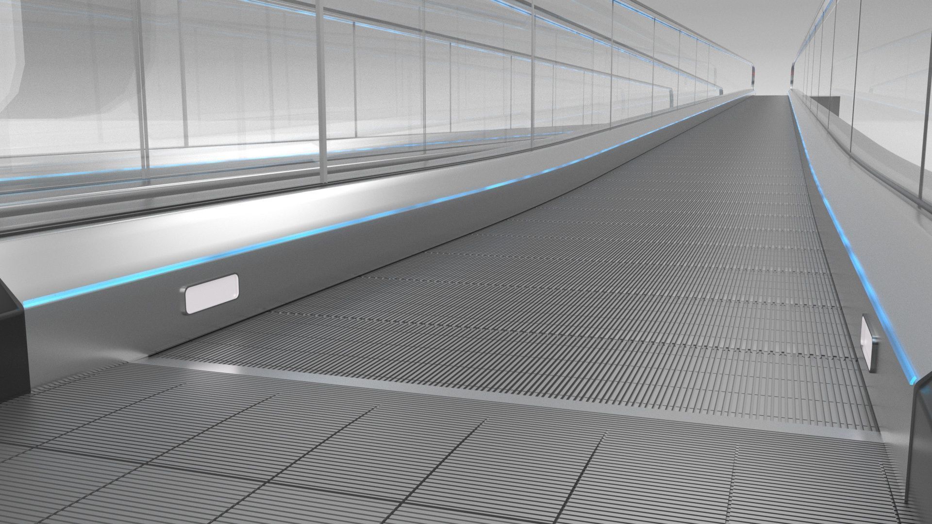 Moving Walkway and Escalator Without Stairs Adjustable 3D model_55