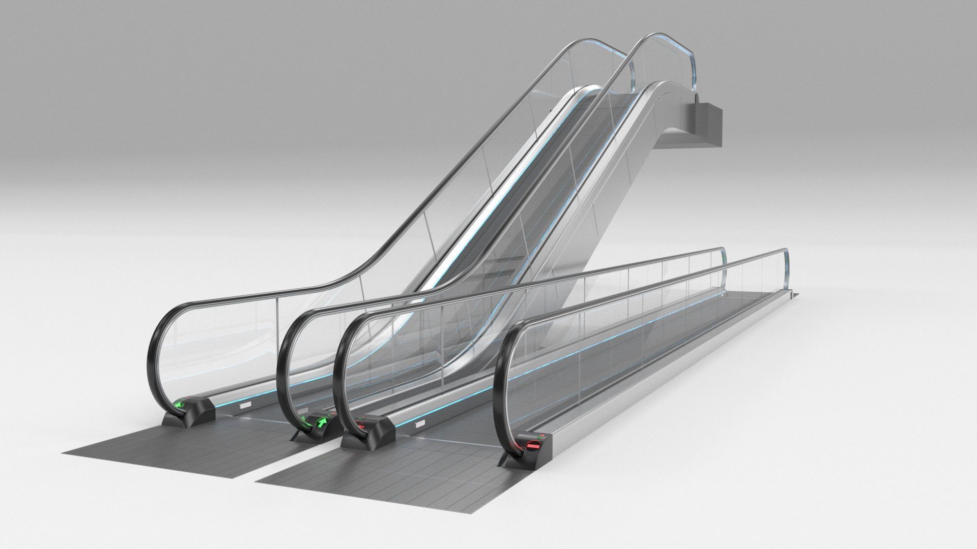 Moving Walkway and Escalator Without Stairs Adjustable 3D model_41