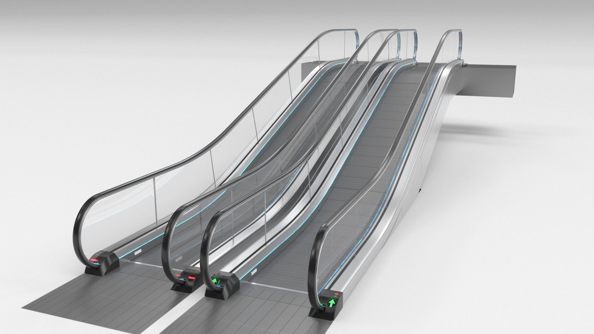 Moving Walkway and Escalator Without Stairs Adjustable 3D model_30