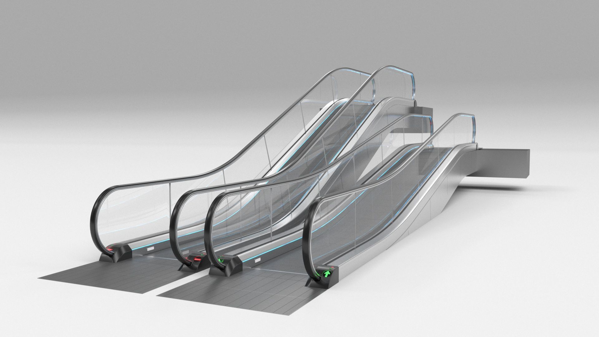 Moving Walkway and Escalator Without Stairs Adjustable 3D model_36