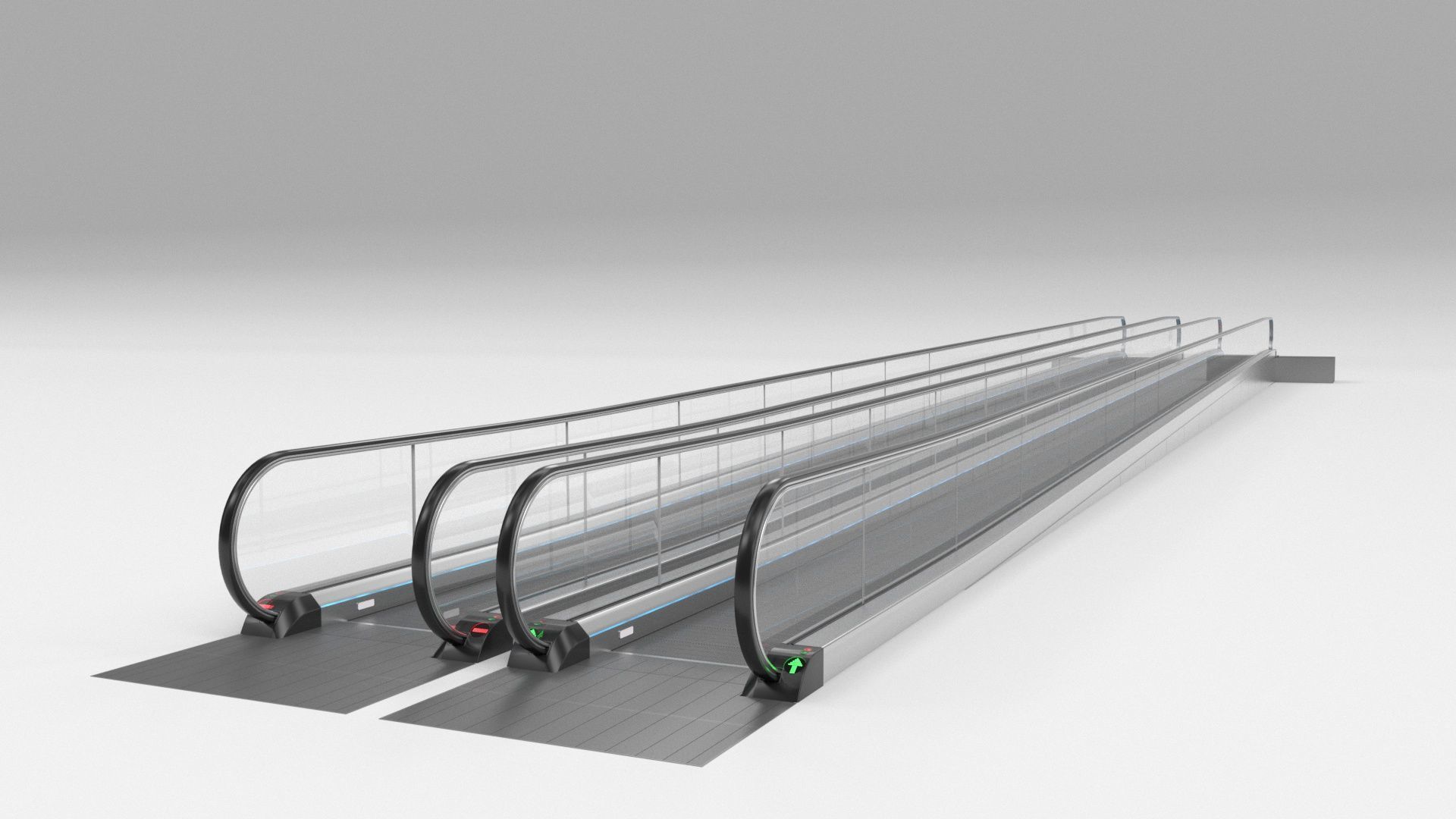 Moving Walkway and Escalator Without Stairs Adjustable 3D model_53