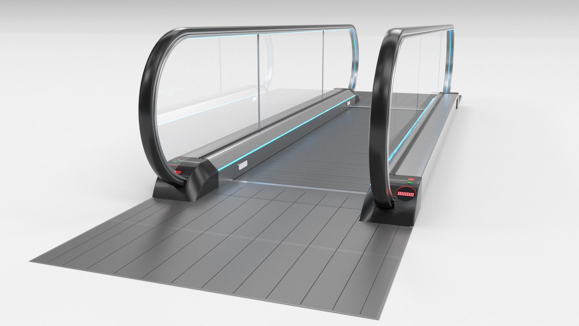Moving Walkway and Escalator Without Stairs Adjustable 3D model_3