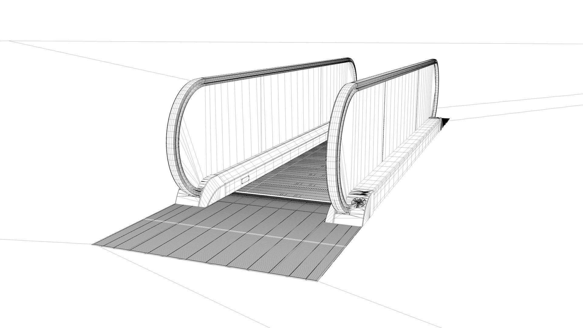 Moving Walkway and Escalator Without Stairs Adjustable 3D model_63