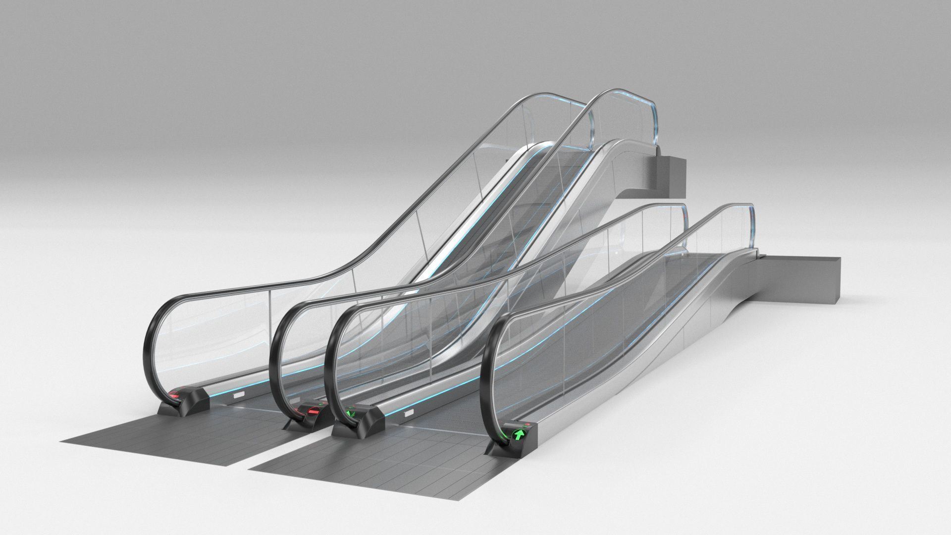 Moving Walkway and Escalator Without Stairs Adjustable 3D model_37