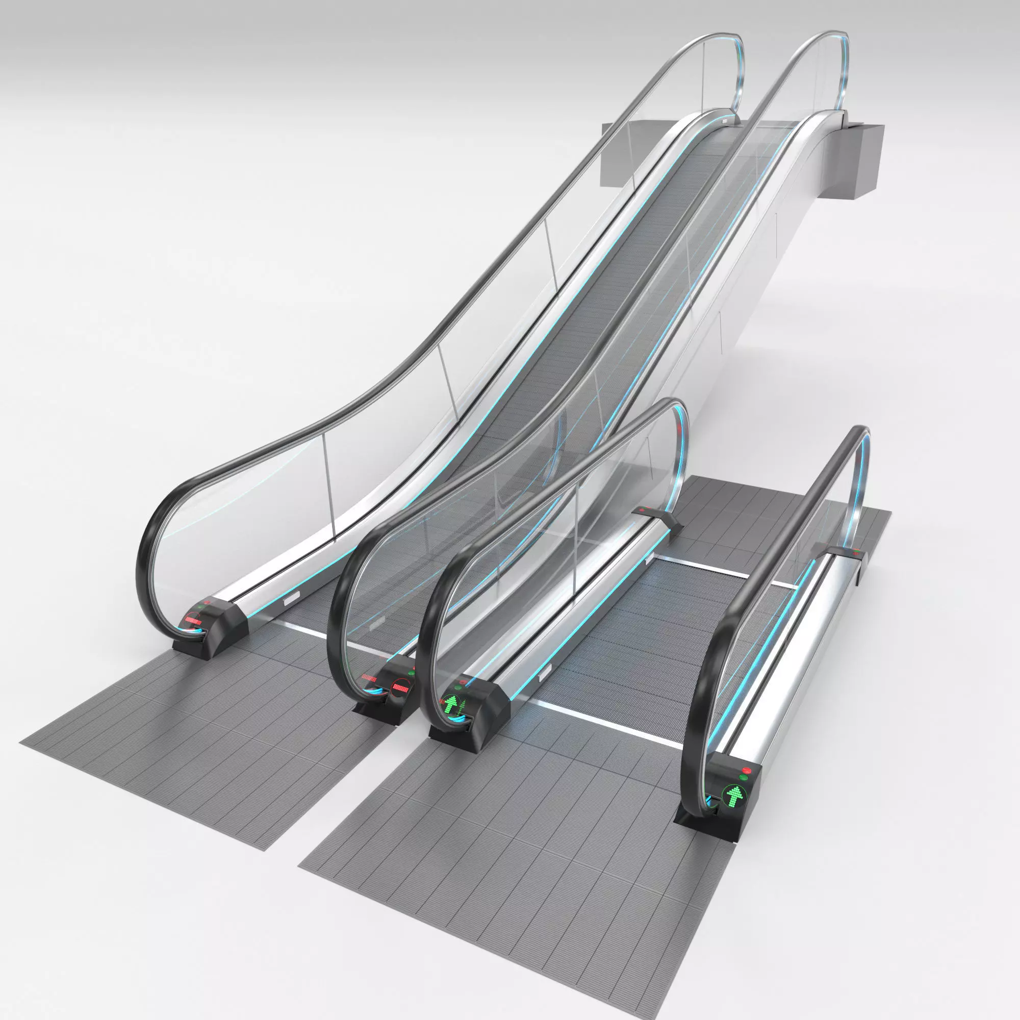 Moving Walkway and Escalator Without Stairs Adjustable 3D model_0