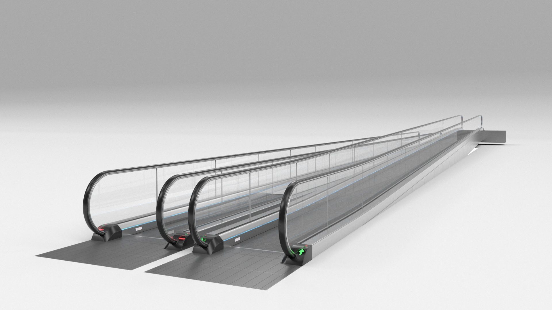Moving Walkway and Escalator Without Stairs Adjustable 3D model_54