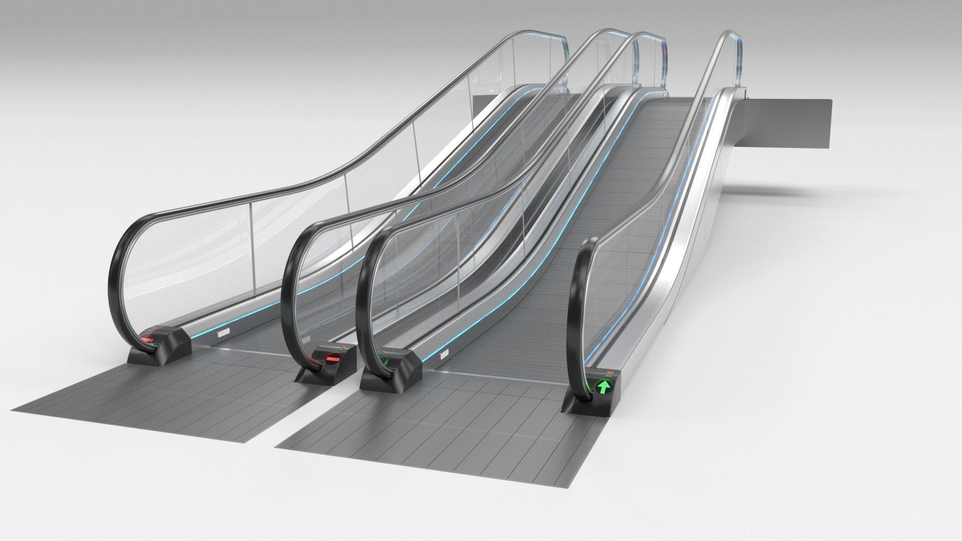 Moving Walkway and Escalator Without Stairs Adjustable 3D model_11