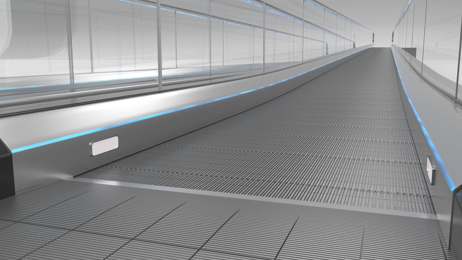 Moving Walkway and Escalator Without Stairs Adjustable 3D model_56