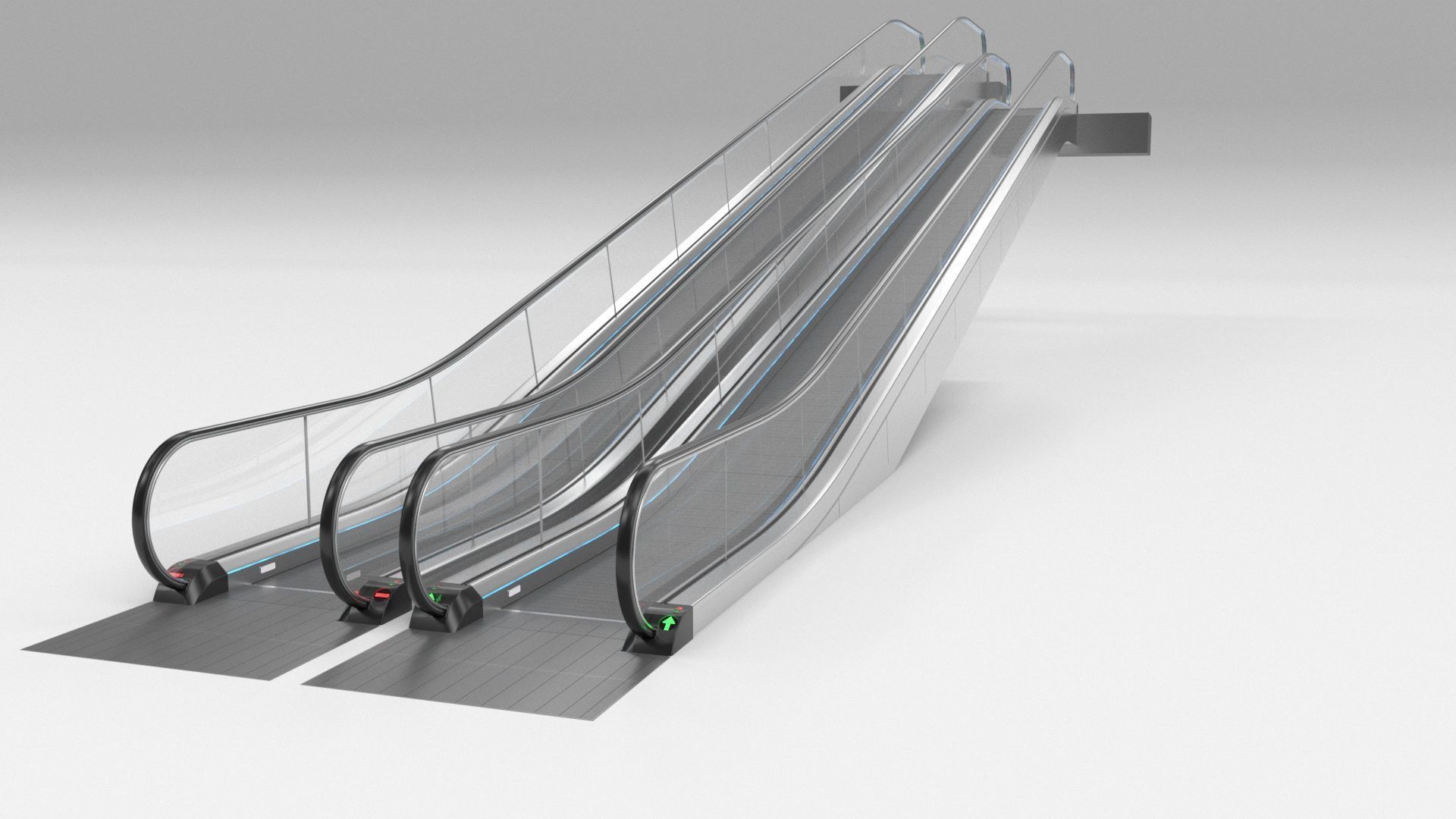 Moving Walkway and Escalator Without Stairs Adjustable 3D model_14