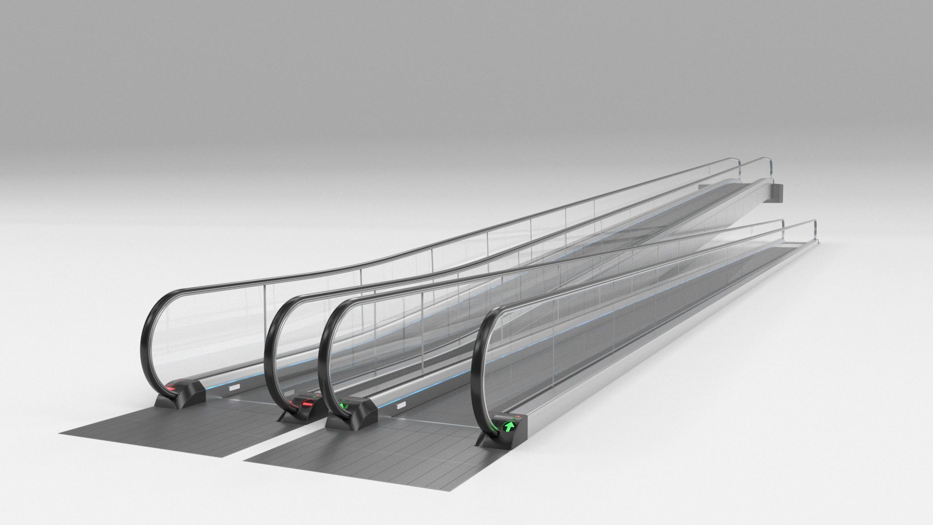 Moving Walkway and Escalator Without Stairs Adjustable 3D model_51