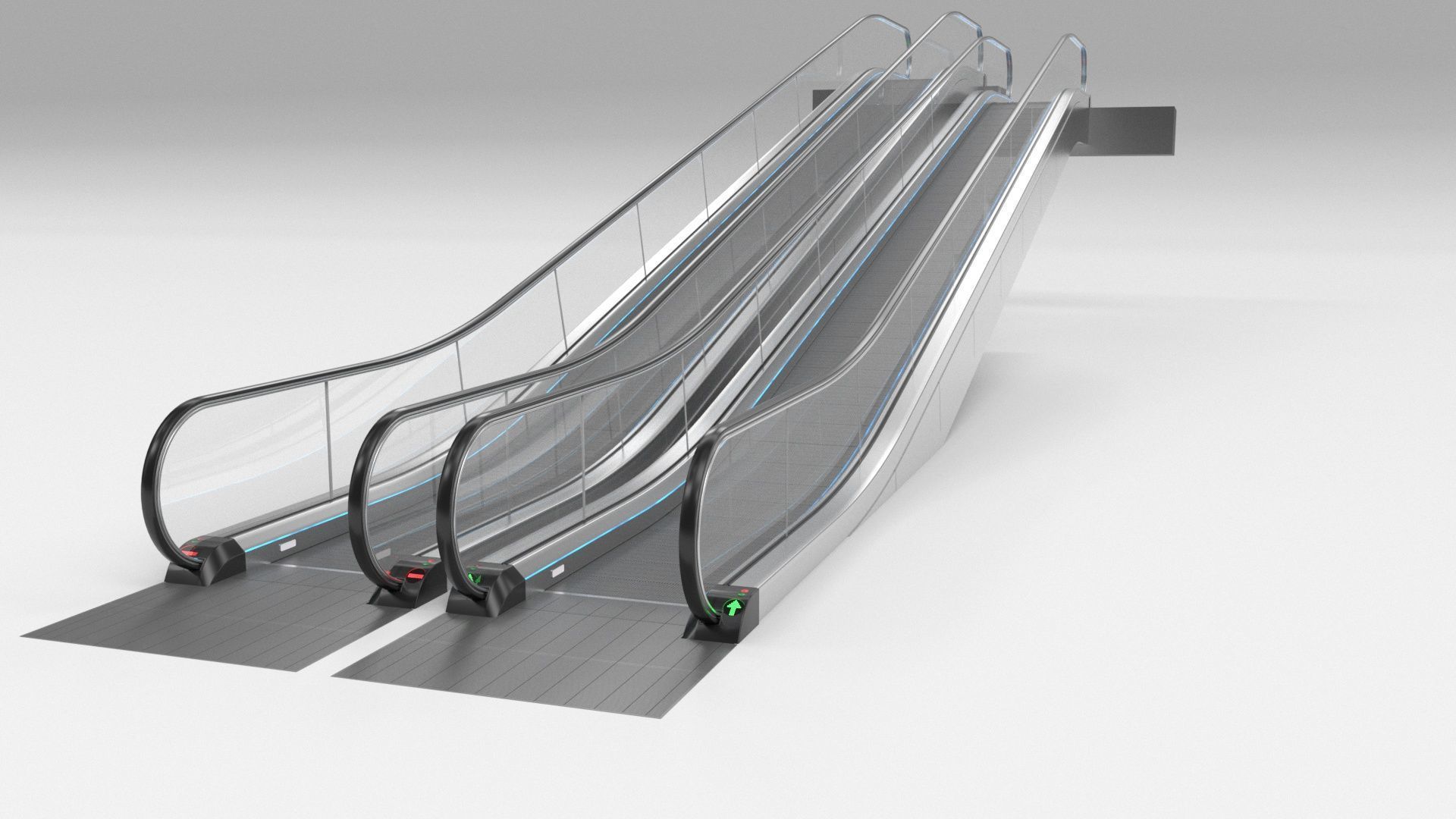 Moving Walkway and Escalator Without Stairs Adjustable 3D model_13