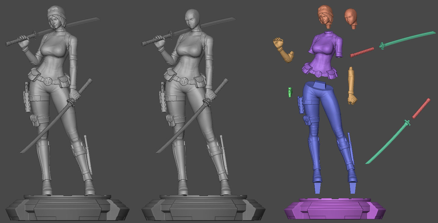 Lady Deadpool Figure 3D print model_6