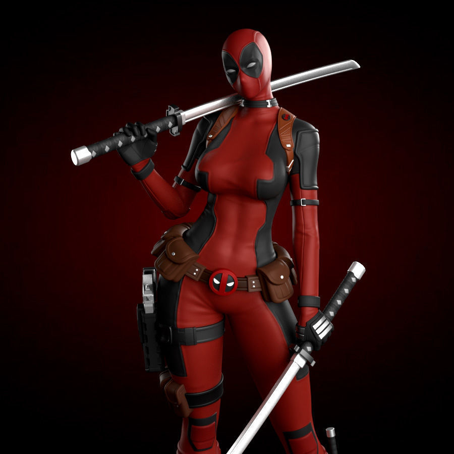 Lady Deadpool Figure 3D print model_1