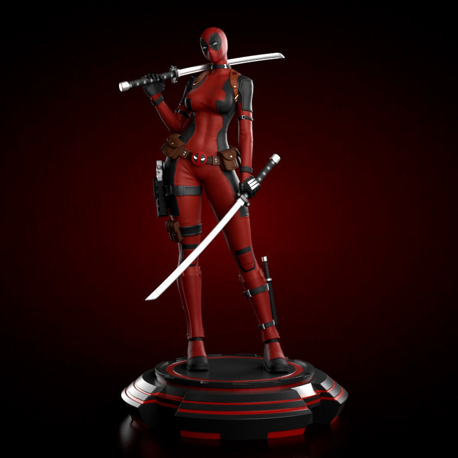 Lady Deadpool Figure 3D print model_3