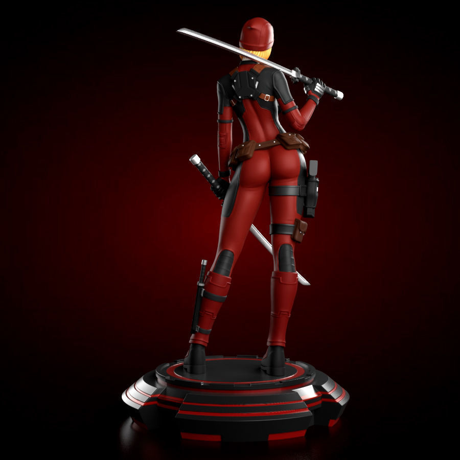 Lady Deadpool Figure 3D print model_4