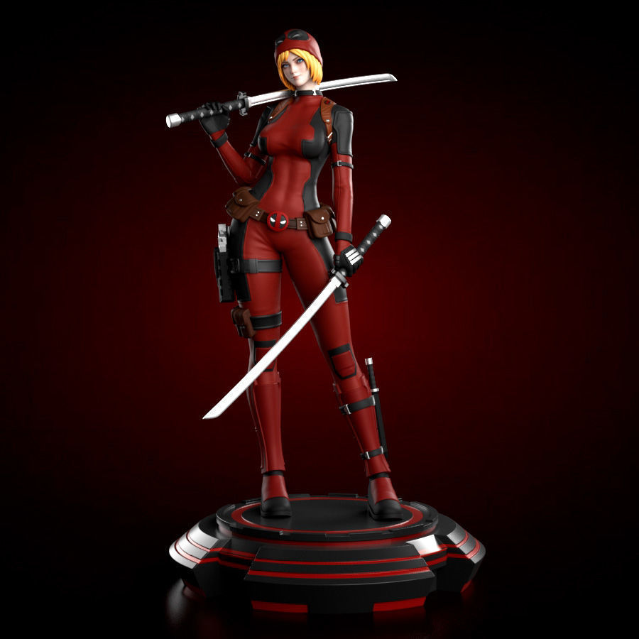 Lady Deadpool Figure 3D print model_2