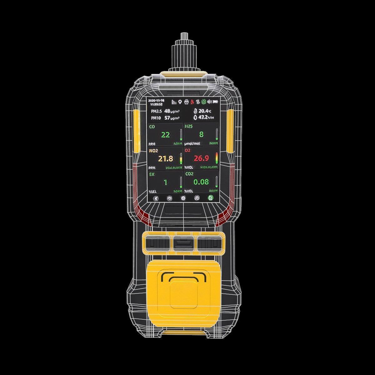 Gas Leak Detector Low Poly  Low-poly 3D model_10