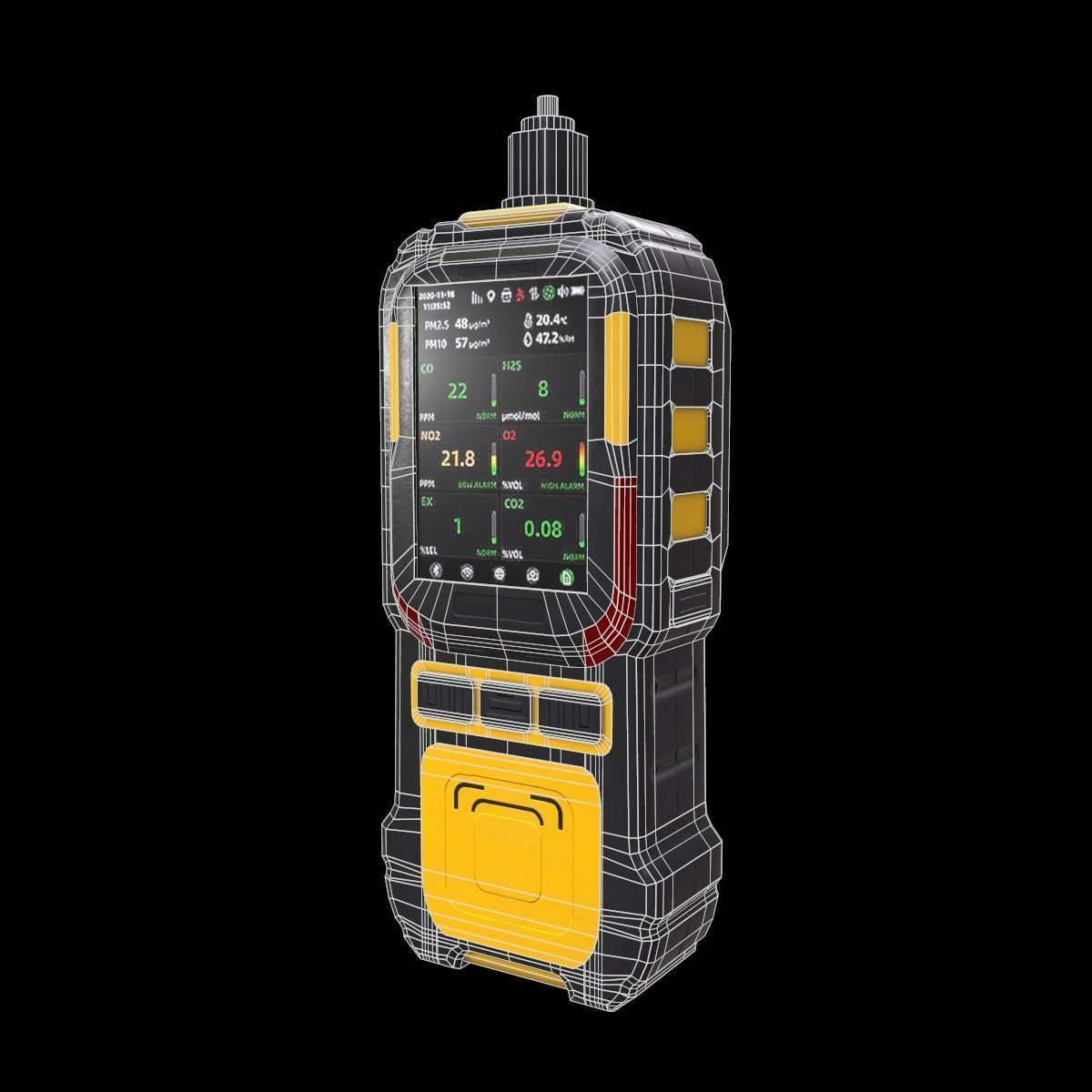 Gas Leak Detector Low Poly  Low-poly 3D model_13