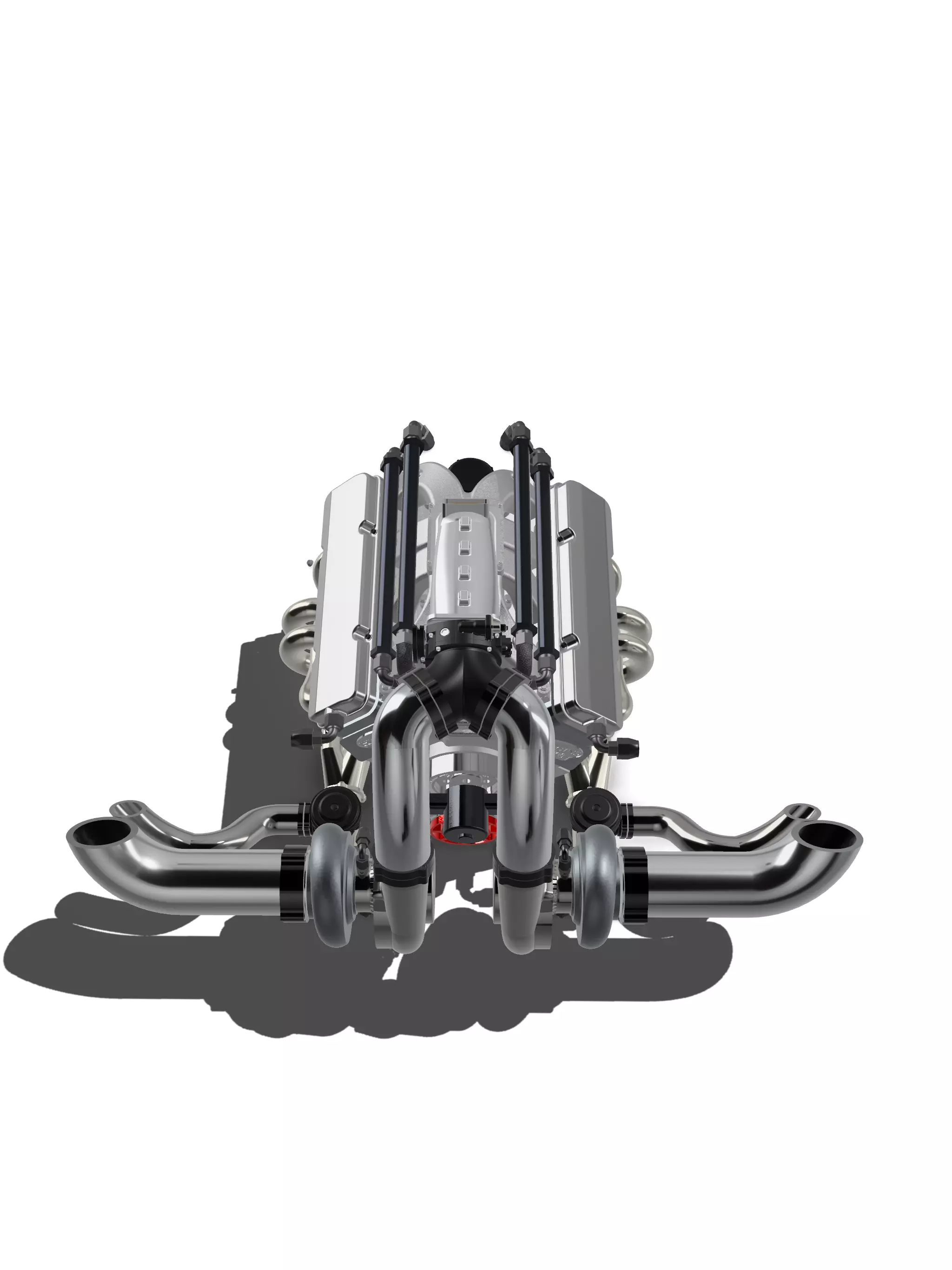 Twin Turbo SBC V8 Complete Scale Model 3D print model_19