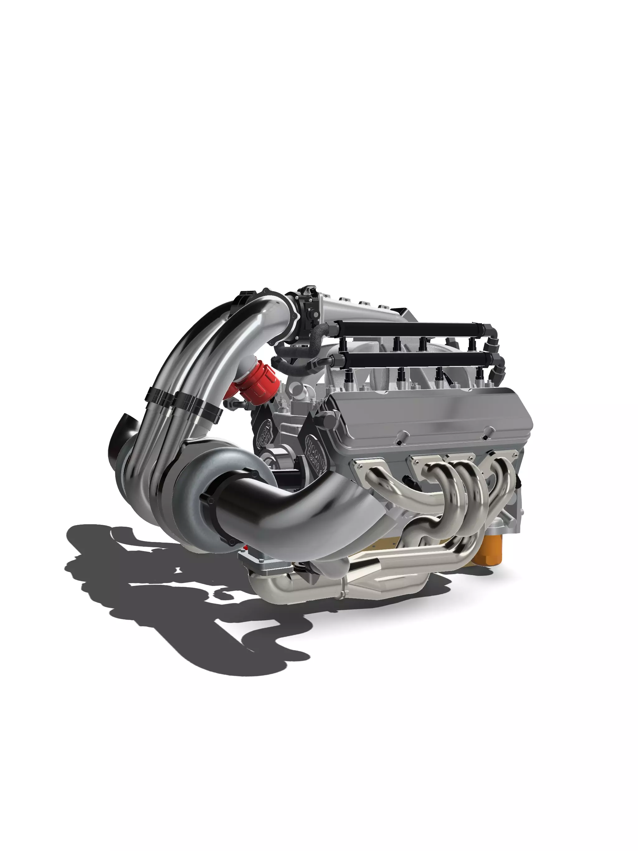 Twin Turbo SBC V8 Complete Scale Model 3D print model_18