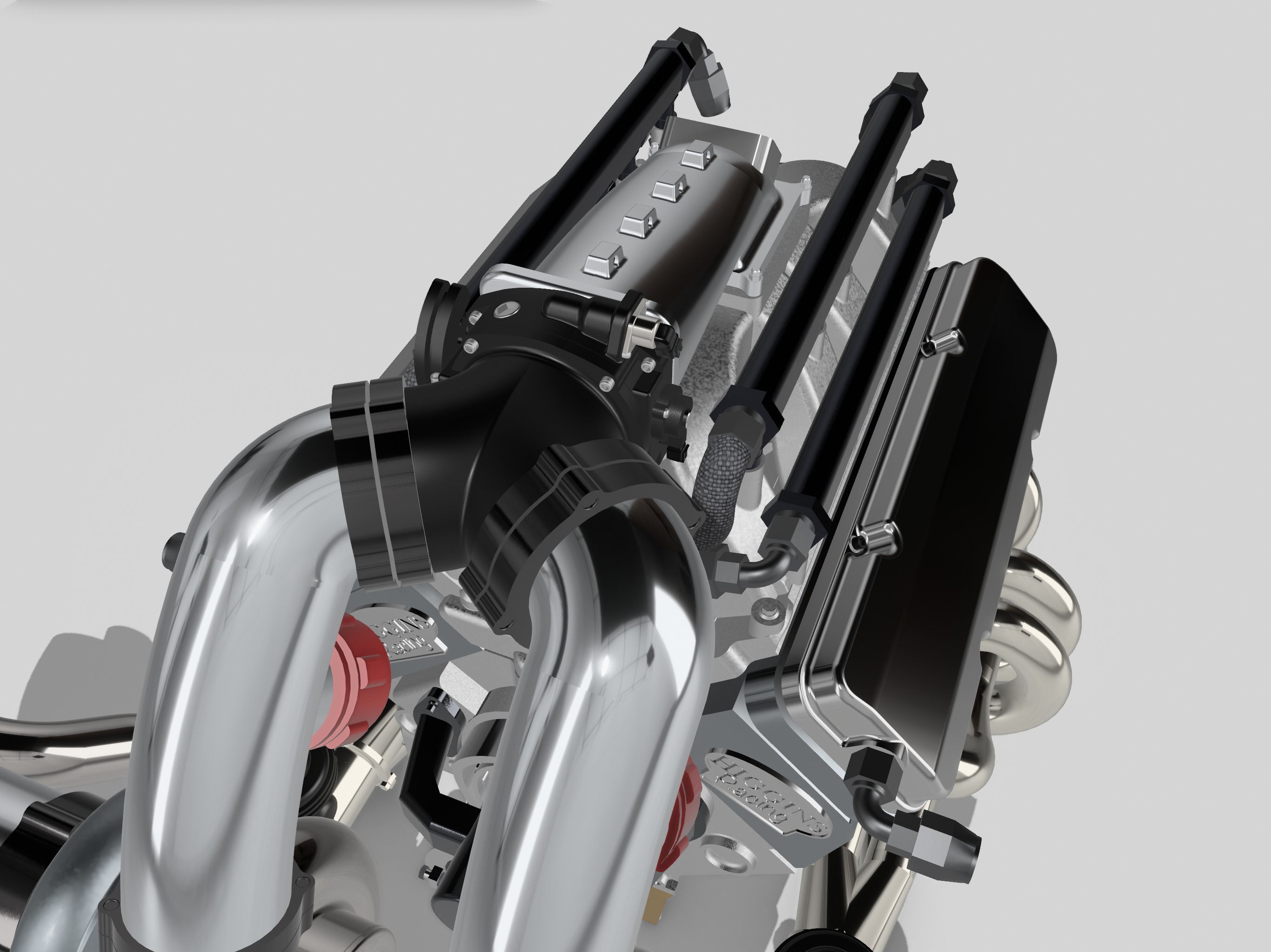 Twin Turbo SBC V8 Complete Scale Model 3D print model_13