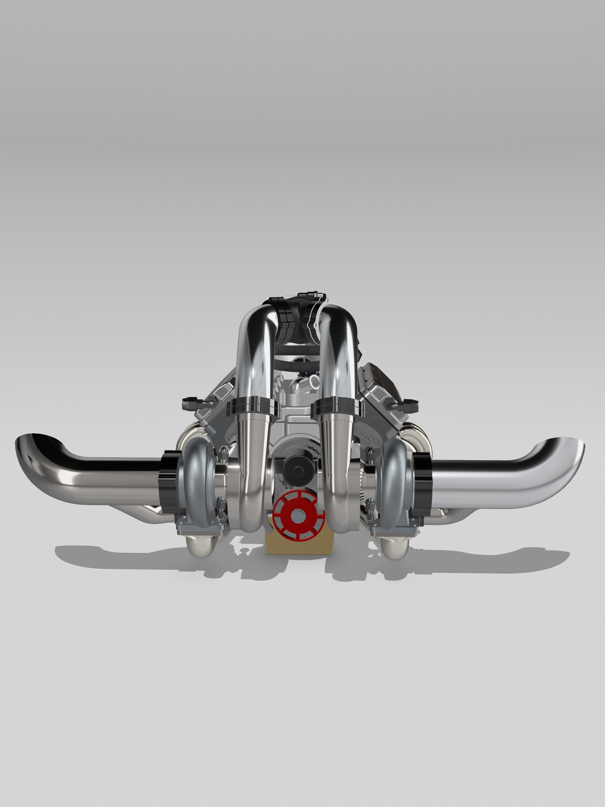 Twin Turbo SBC V8 Complete Scale Model 3D print model_10