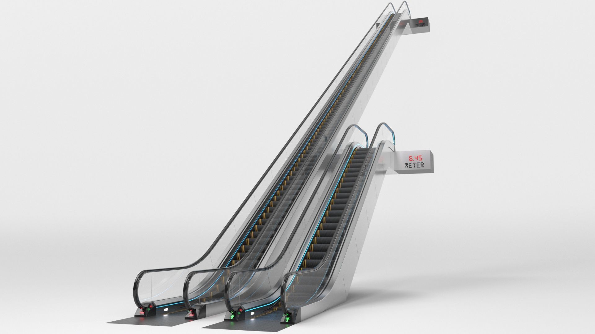 Escalator and Moving Walkway Adjustable and Rigged 3D Model Collection_7