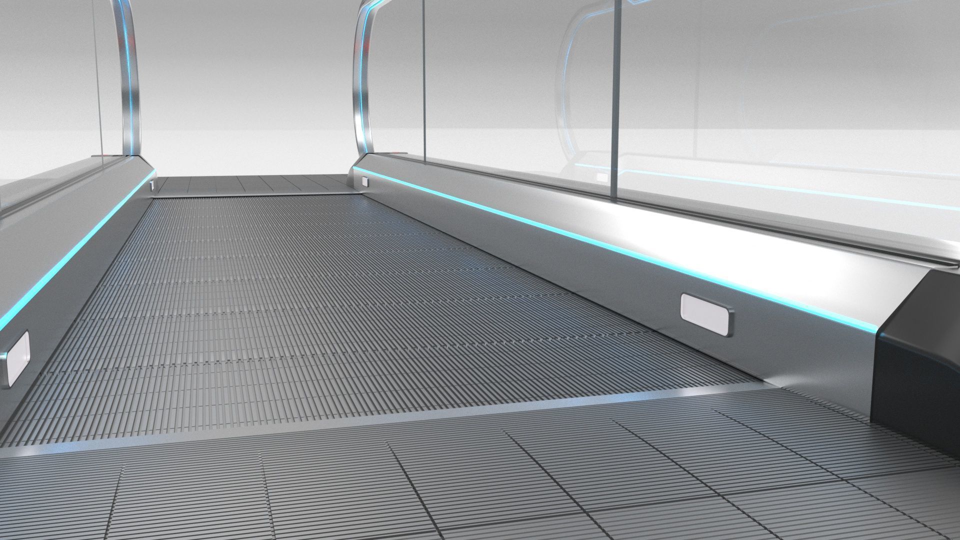 Escalator and Moving Walkway Adjustable and Rigged 3D Model Collection_15