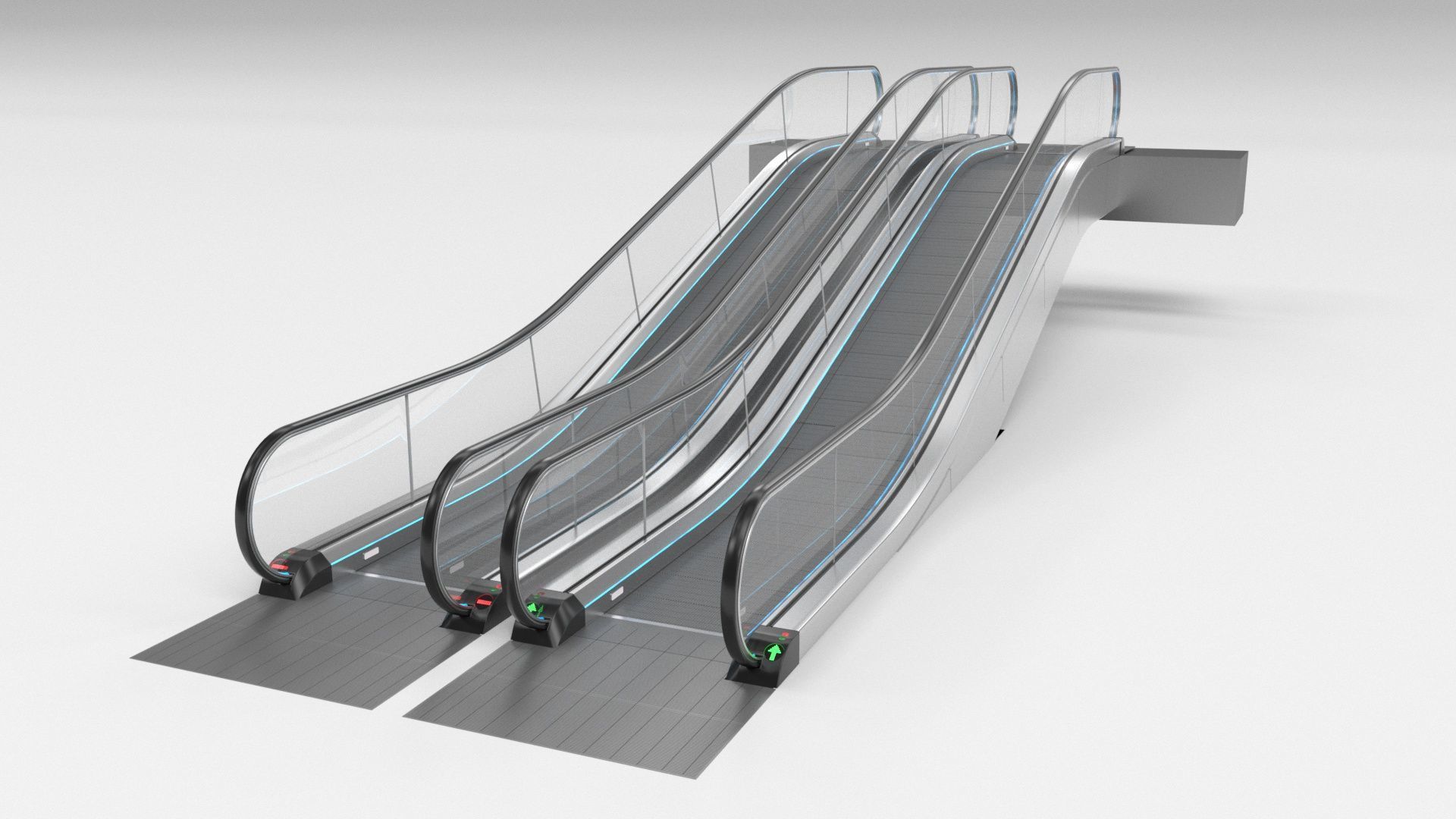 Escalator and Moving Walkway Adjustable and Rigged 3D Model Collection_14