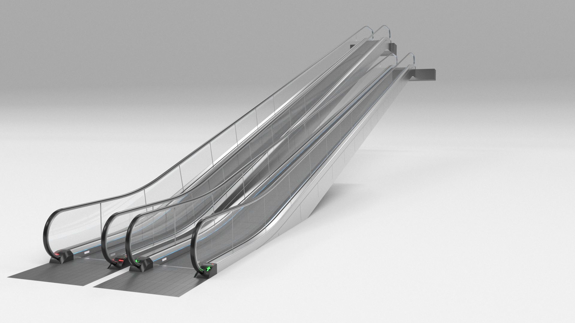 Escalator and Moving Walkway Adjustable and Rigged 3D Model Collection_13