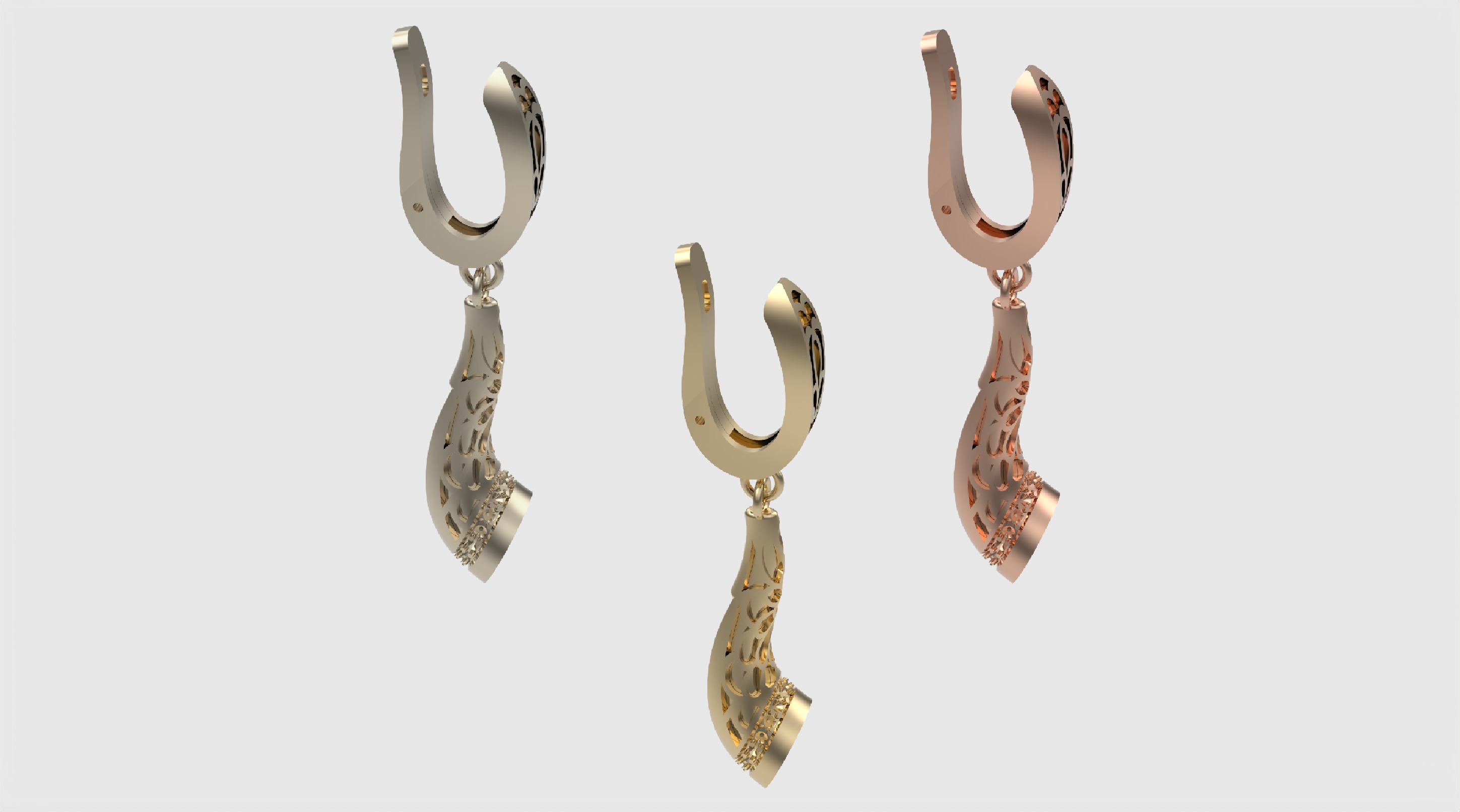 Elegant Patterned Enamel Drop Earrings JDBCo 3D print model_2