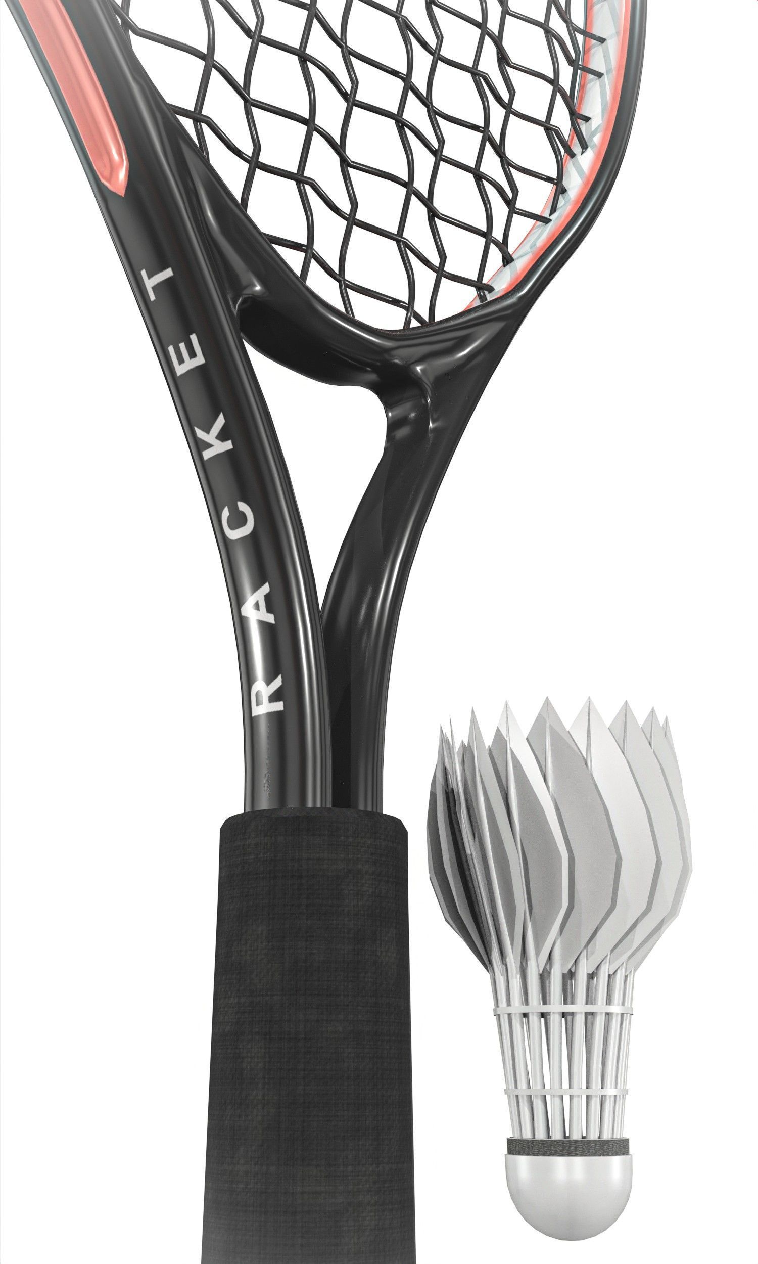 Table Tennis And Badminton Racket Pack Low-poly 3D model_17