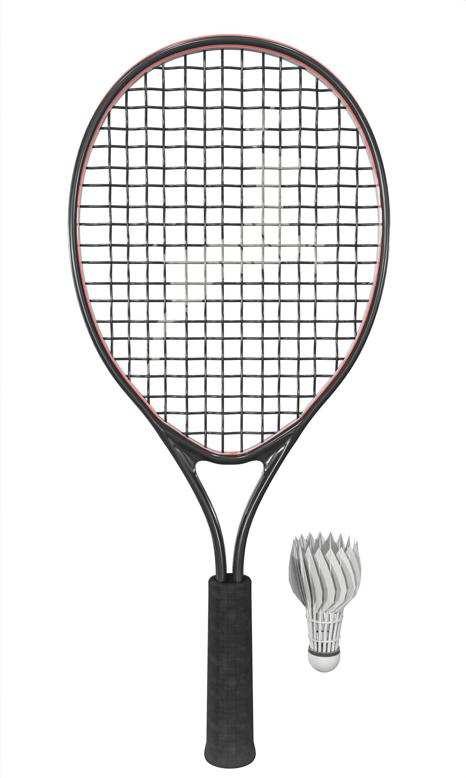 Table Tennis And Badminton Racket Pack Low-poly 3D model_8